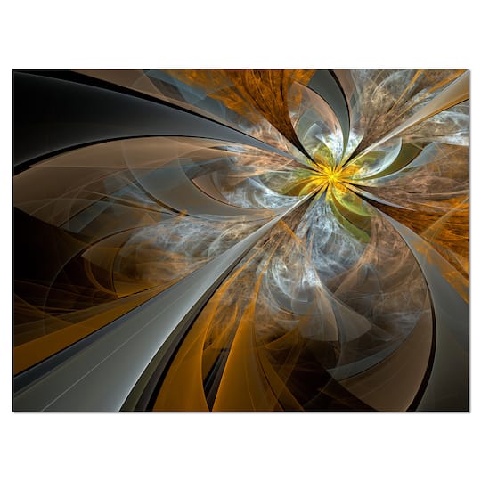 Designart - Symmetrical Yellow Fractal Flower